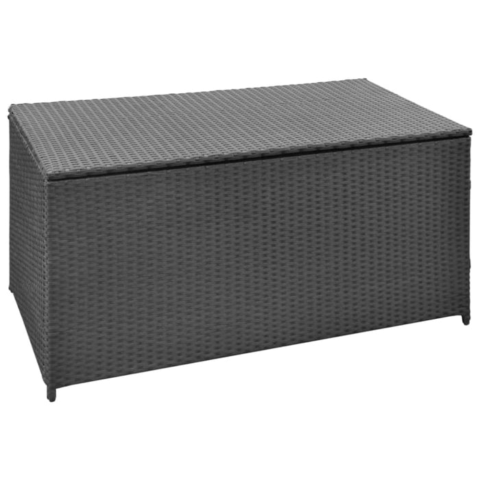 Garden Storage Box Black 120x50x60 Cm Poly Rattan Axakn