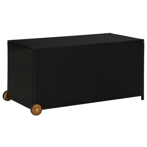Garden Storage Box Black 120x65x61 Cm Poly Rattan Tobbnk