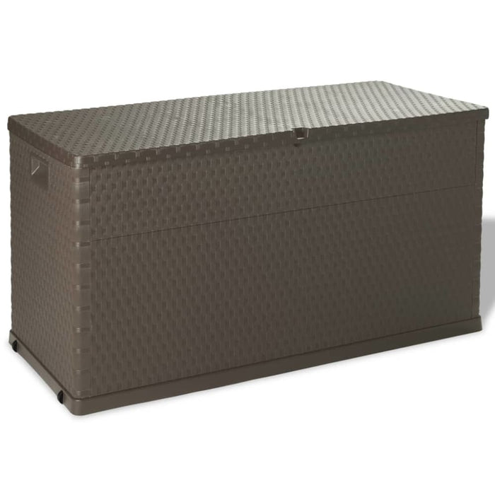 Garden Storage Box Brown 120x56x63 Cm Pp Rattan Atiob