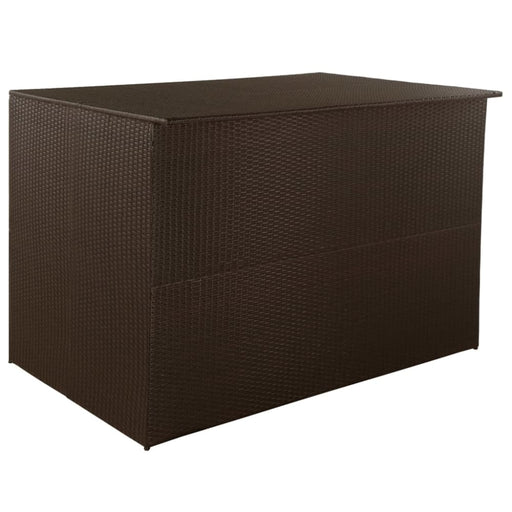 Garden Storage Box Brown 150x100x100 Cm Poly Rattan Aaxal