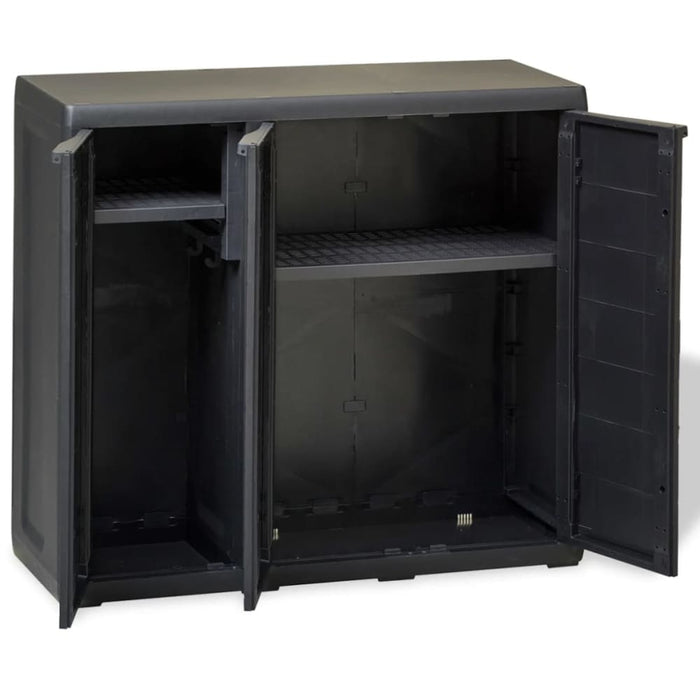 Garden Storage Cabinet with 2 Shelves Black Atiba