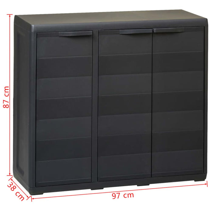 Garden Storage Cabinet with 2 Shelves Black Atiba