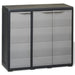 Garden Storage Cabinet with 2 Shelves Black and Grey Atibp