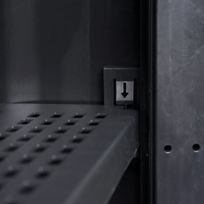 Garden Storage Cabinet with 2 Shelves Black and Grey Atibp