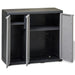 Garden Storage Cabinet with 2 Shelves Black and Grey Atibp