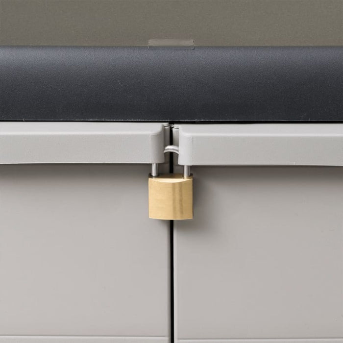 Garden Storage Cabinet with 2 Shelves Black and Grey Atibp