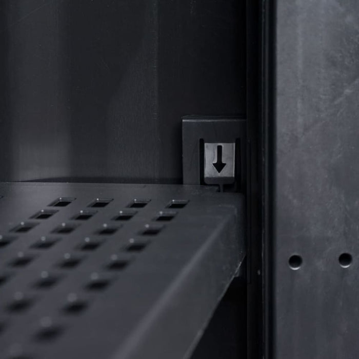 Garden Storage Cabinet with 3 Shelves Black and Grey Atibt