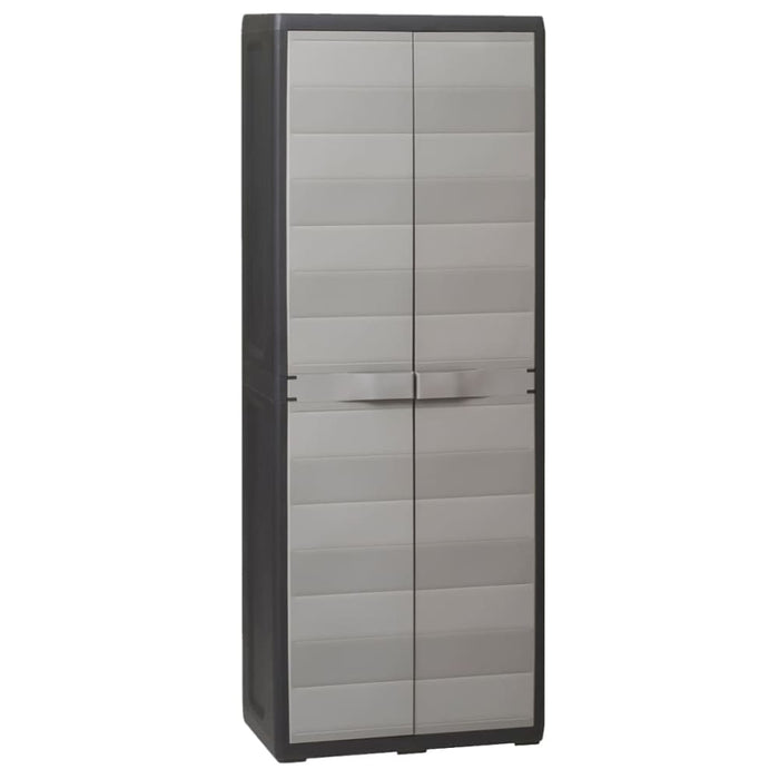Garden Storage Cabinet with 3 Shelves Black and Grey Atibt