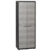 Garden Storage Cabinet with 3 Shelves Black and Grey Atibt