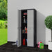 Garden Storage Cabinet with 3 Shelves Black and Grey Atibt