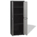Garden Storage Cabinet with 3 Shelves Black and Grey Atibt