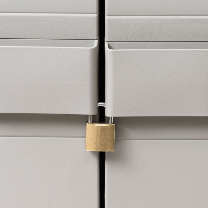 Garden Storage Cabinet with 3 Shelves Black and Grey Atibt