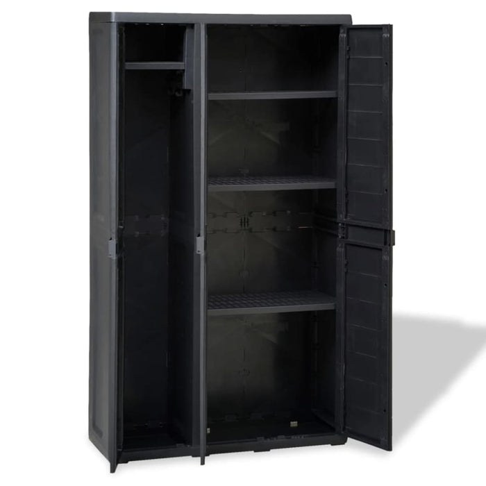 Garden Storage Cabinet with 4 Shelves Black Atibb