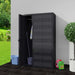 Garden Storage Cabinet with 4 Shelves Black Atibb