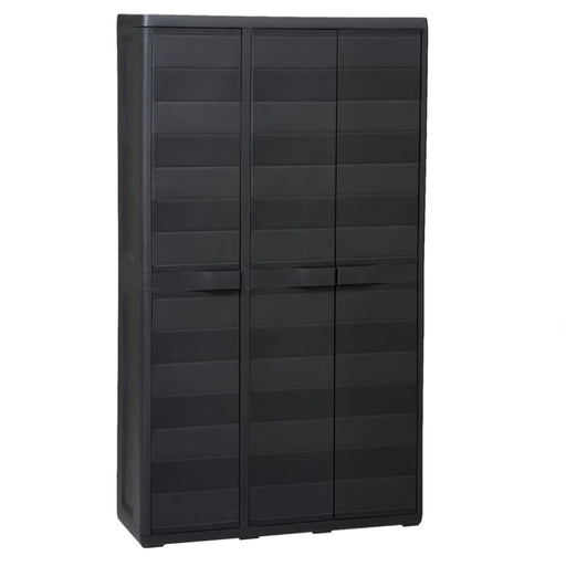Garden Storage Cabinet with 4 Shelves Black Atibb