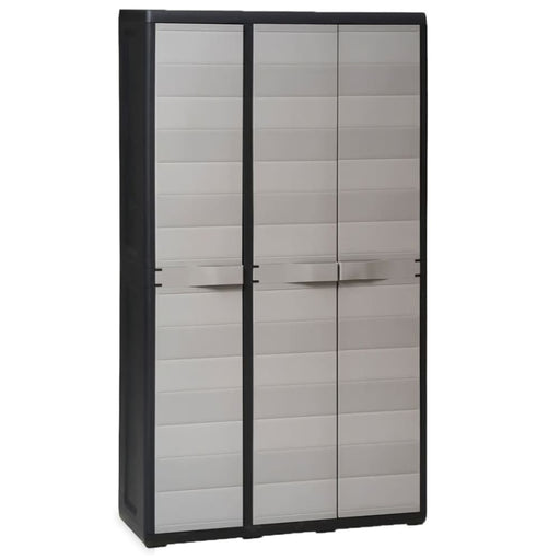 Garden Storage Cabinet with 4 Shelves Black and Grey Atibo