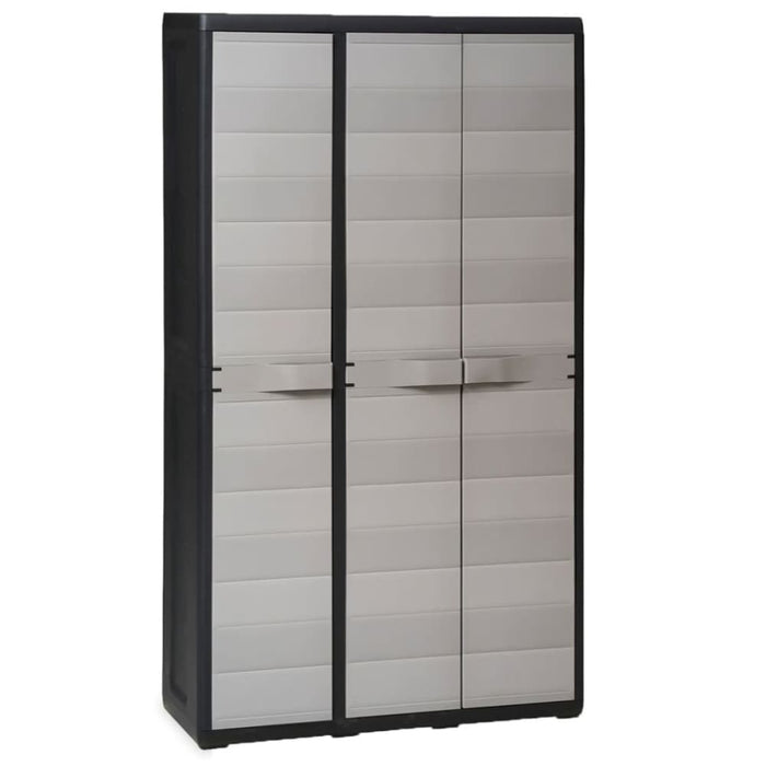 Garden Storage Cabinet with 4 Shelves Black and Grey Atibo