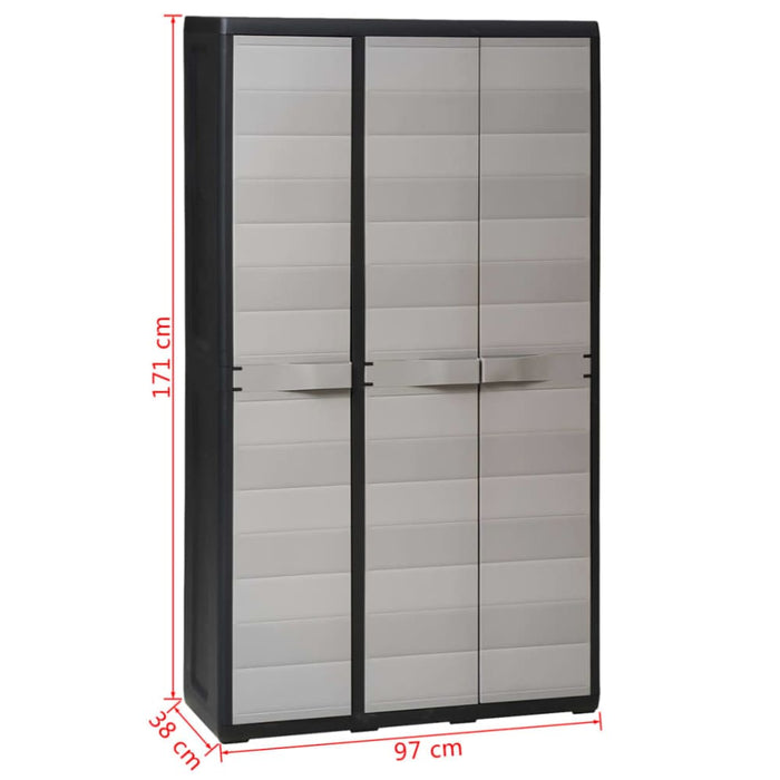 Garden Storage Cabinet with 4 Shelves Black and Grey Atibo