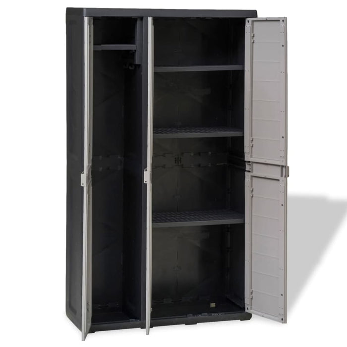 Garden Storage Cabinet with 4 Shelves Black and Grey Atibo