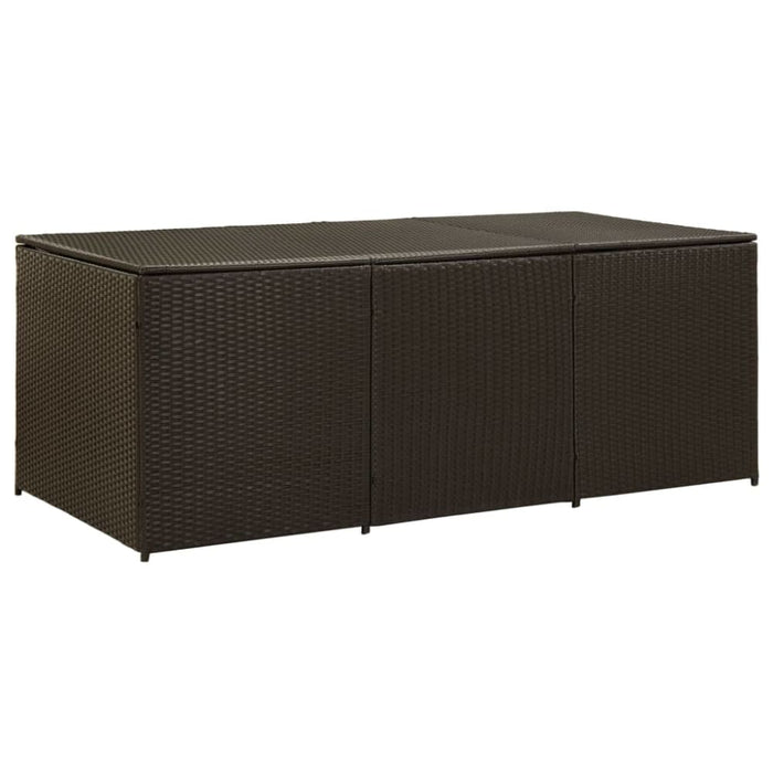 Garden Storage Box Poly Rattan 180x90x75 Cm Brown Alain