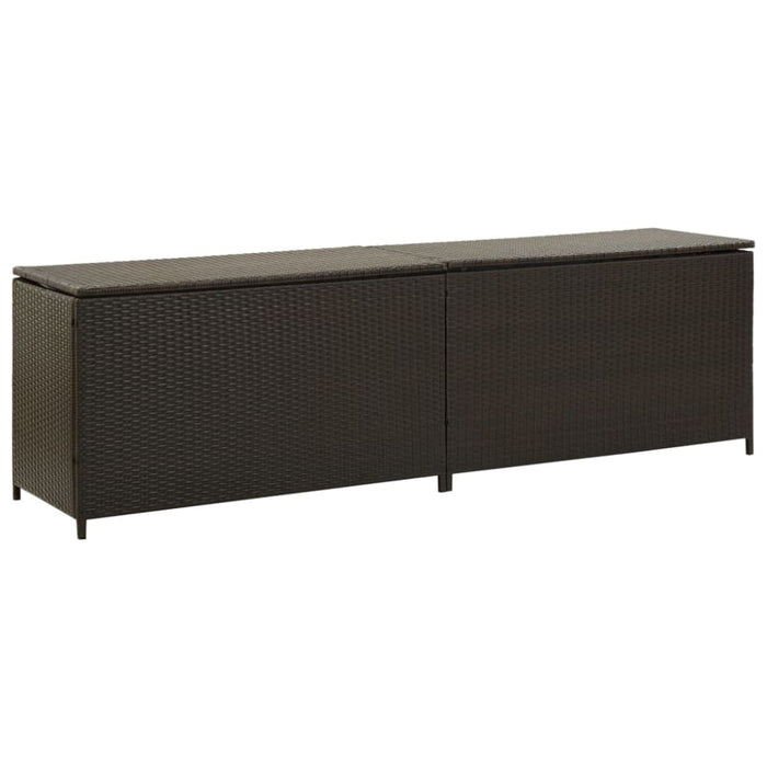 Garden Storage Box Poly Rattan 200x50x60 Cm Brown Alaip