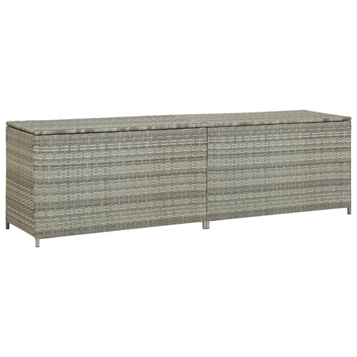 Garden Storage Box Poly Rattan 200x50x60 Cm Grey Alail