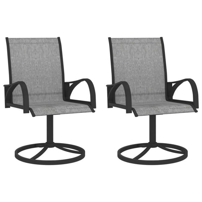 Garden Swivel Chairs 2 Pcs Textilene and Steel Grey Toxoli