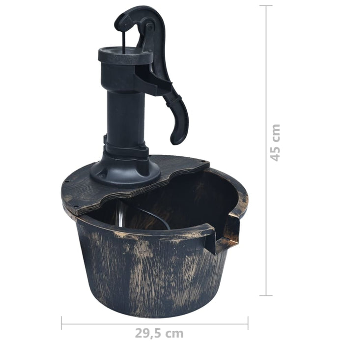 Garden Water Fountain Barrel with Pump Anxto