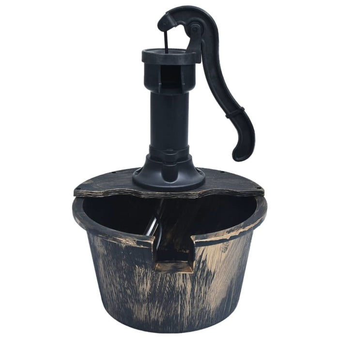 Garden Water Fountain Barrel With Pump Anxto