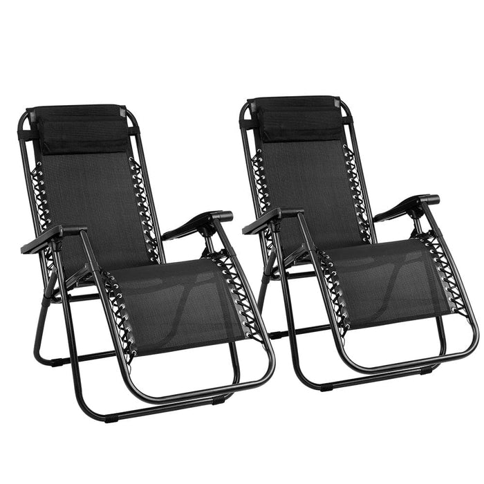Gardeon Set of 2 Zero Gravity Chairs Reclining Outdoor