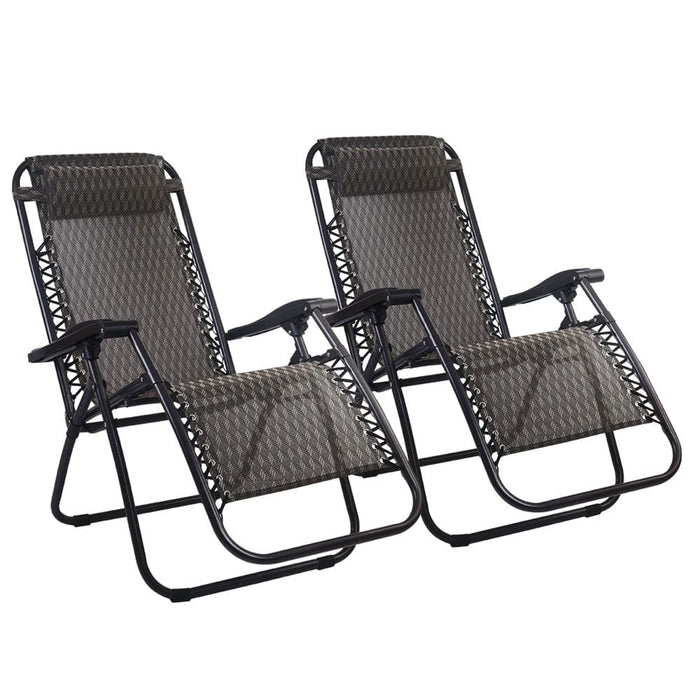 Gardeon Set of 2 Zero Gravity Chairs Reclining Outdoor