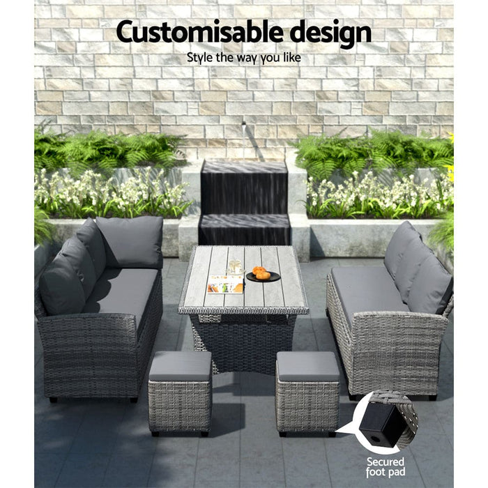 Gardeon 9 - seater Outdoor Dining Set Patio Furniture