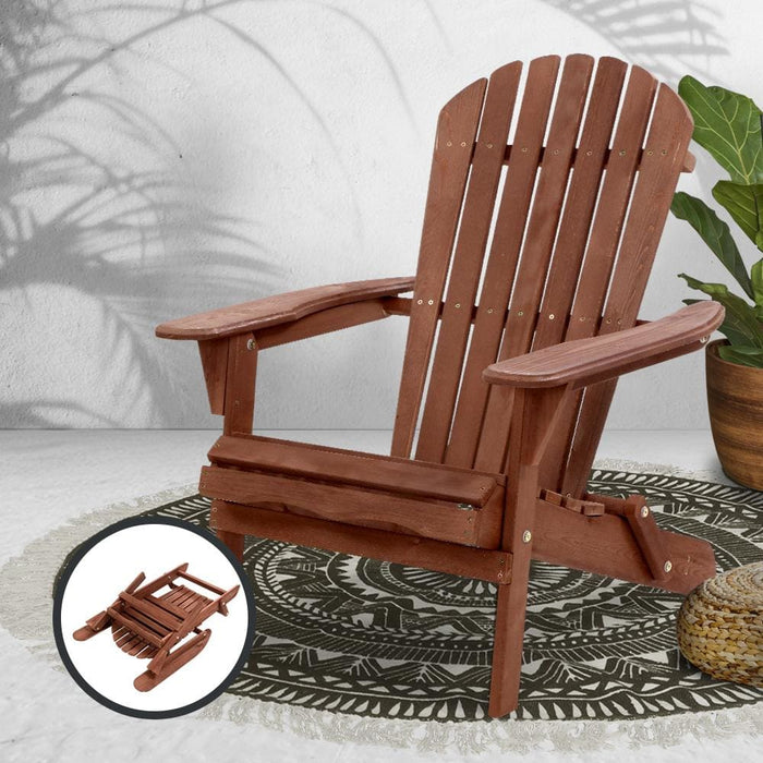 Gardeon Outdoor Furniture Beach Chair Wooden Adirondack
