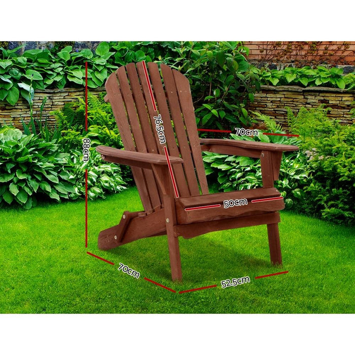 Gardeon Outdoor Furniture Beach Chair Wooden Adirondack