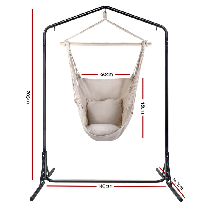 Gardeon Outdoor Hammock Chair With Stand Hanging Pillow