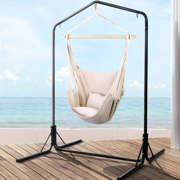 Gardeon Outdoor Hammock Chair With Stand Hanging Pillow