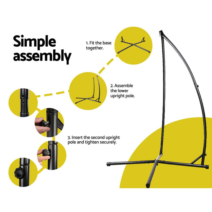 Gardeon Outdoor Hammock Chair with Steel Stand Cotton Swing