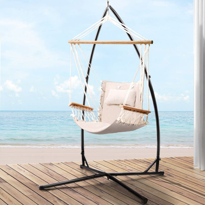 Gardeon Outdoor Hammock Chair with Steel Stand Hanging