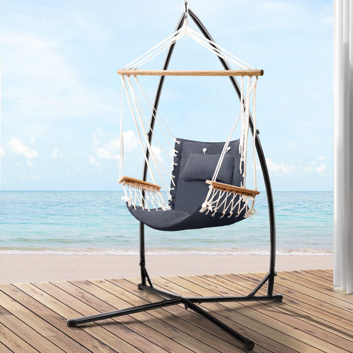 Gardeon Outdoor Hammock Chair with Steel Stand Hanging