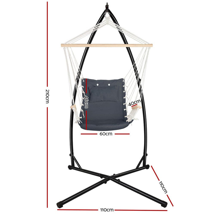 Gardeon Outdoor Hammock Chair with Steel Stand Hanging
