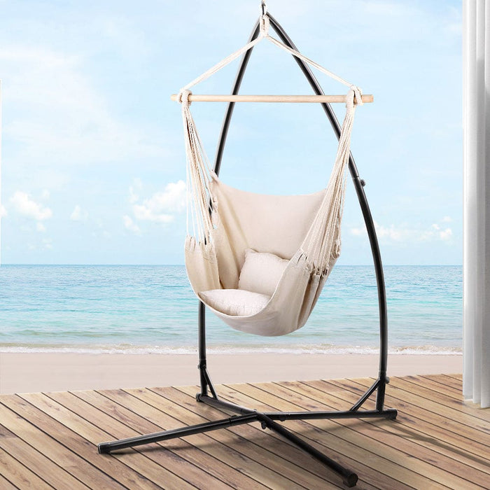 Gardeon Outdoor Hammock Chair with Steel Stand Hanging