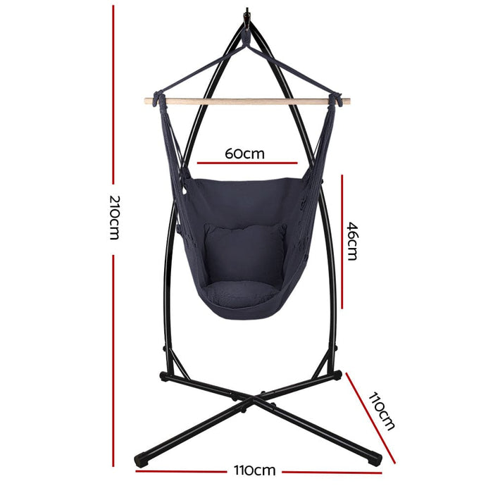 Gardeon Outdoor Hammock Chair With Steel Stand Hanging