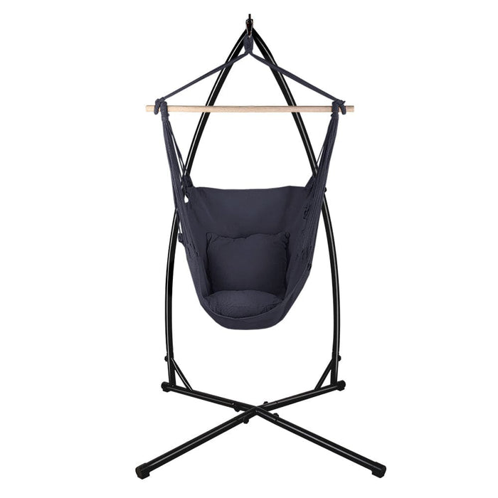 Gardeon Outdoor Hammock Chair With Steel Stand Hanging