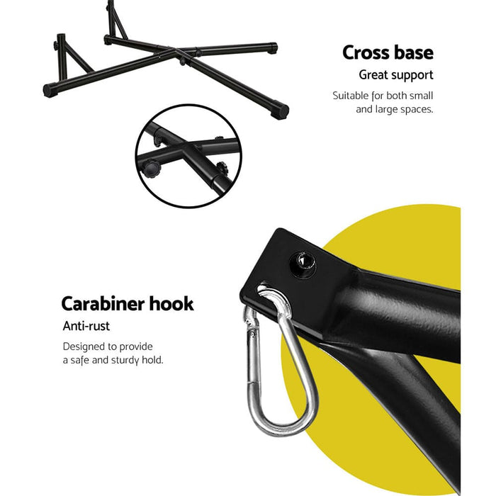 Gardeon Outdoor Hammock Chair With Steel Stand Hanging