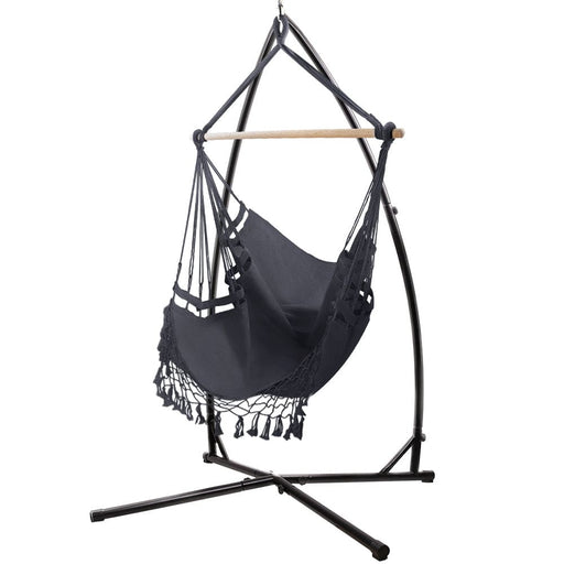 Gardeon Outdoor Hammock Chair with Steel Stand Tassel