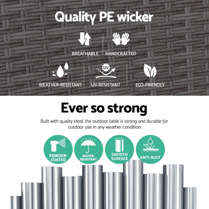 Gardeon Side Table Coffee Patio Outdoor Furniture Rattan