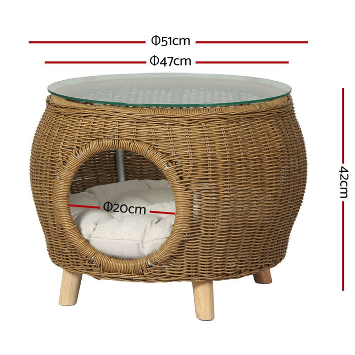Gardeon Side Table Coffee Pet Bed Wicker Indoor Outdoor