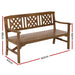 Gardeon Wooden Garden Bench 3 Seat Patio Furniture Timber