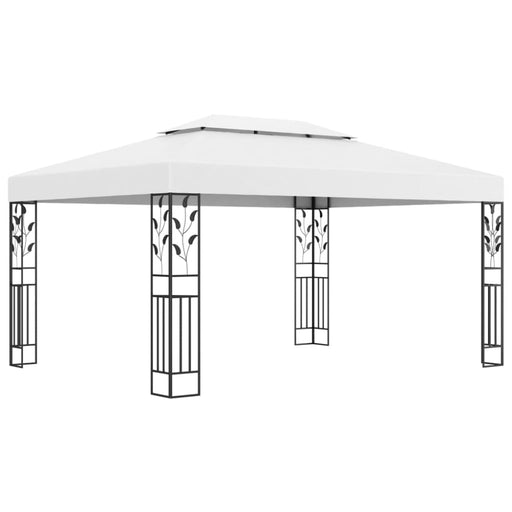 Gazebo with Double Roof 3x4 m White Anbtb