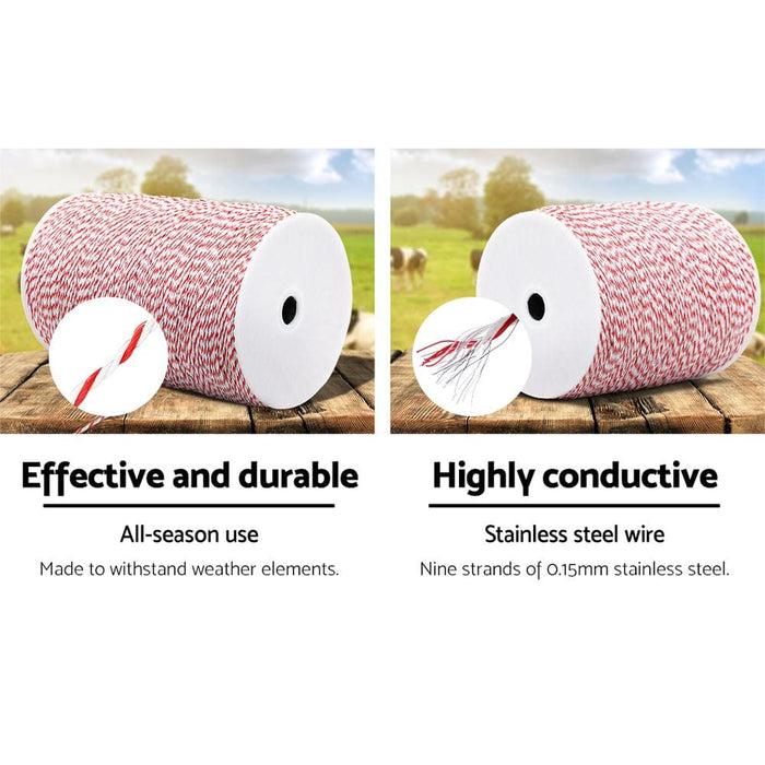 Goslash Picks Giantz 2000m Polywire Roll Electric Fence